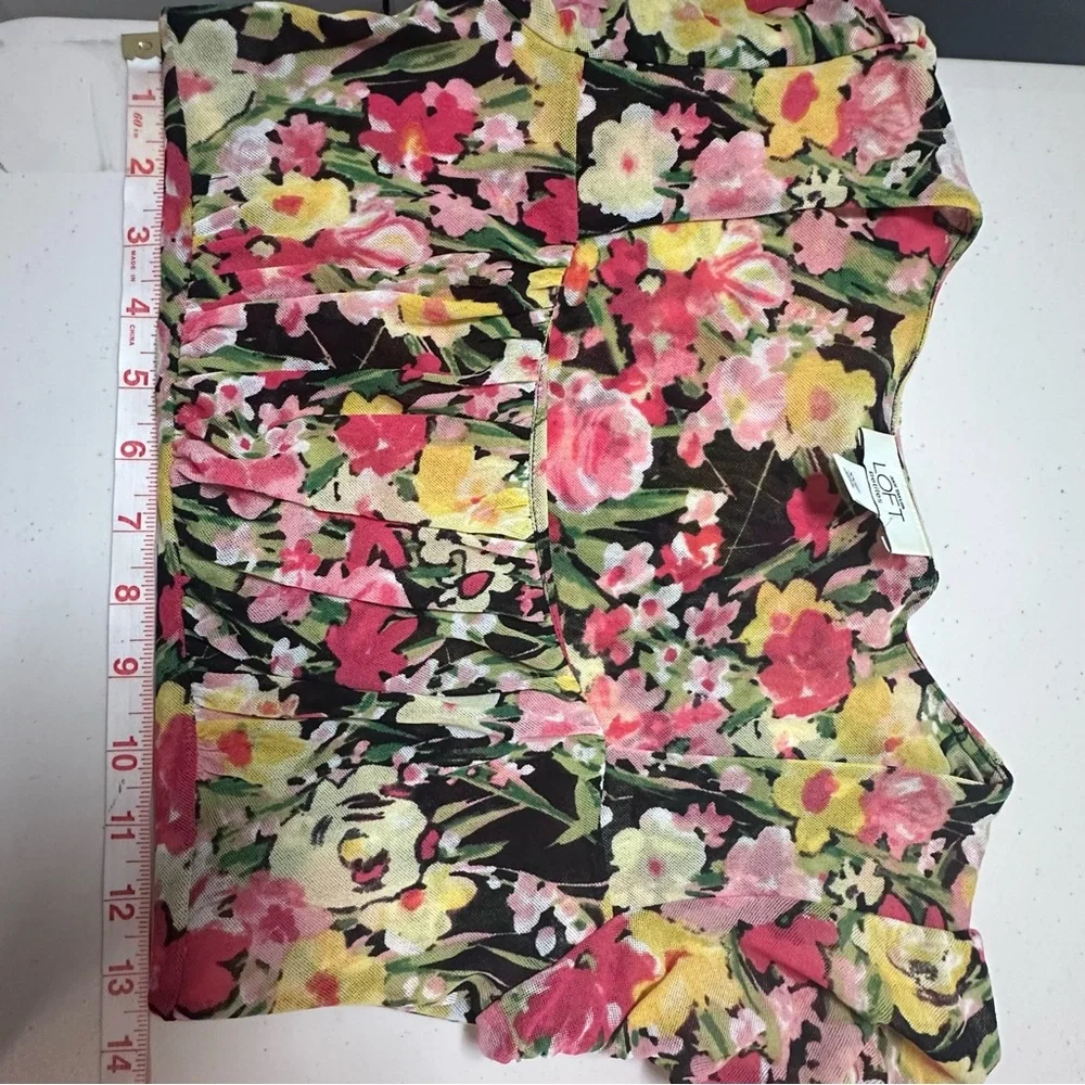 Y2K Floral Babydoll Milkmaid Mesh Top Sz XXS Floral Puff Sleeves Square Neckline